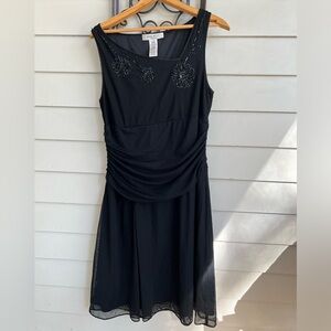 Nine West Dress Y2K Silk trim Black Sequins Dress Vtg size 12